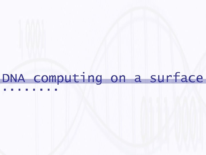 DNA computing on a surface 