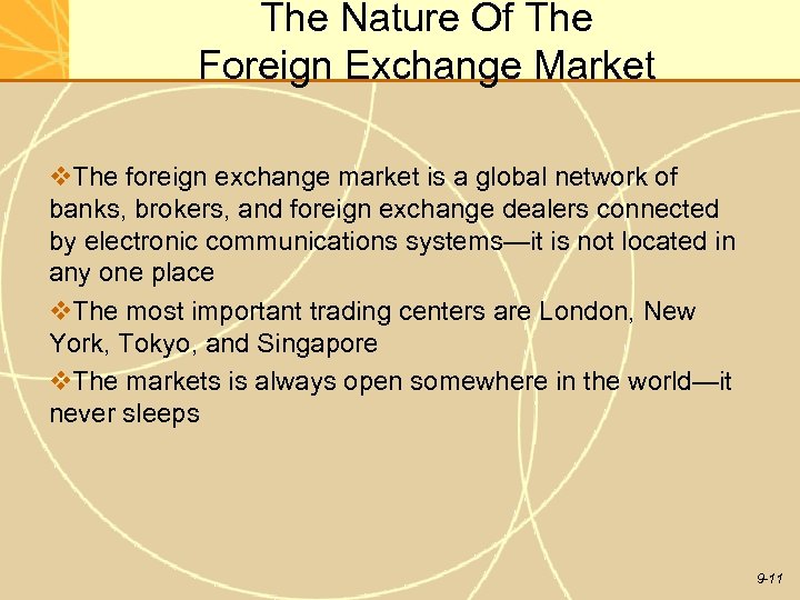 The Nature Of The Foreign Exchange Market v. The foreign exchange market is a