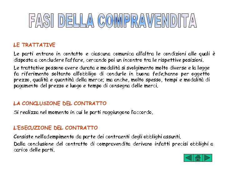 LE TRATTATIVE Le parti entrano in contatto e ciascuna comunica all’altra le condizioni alle