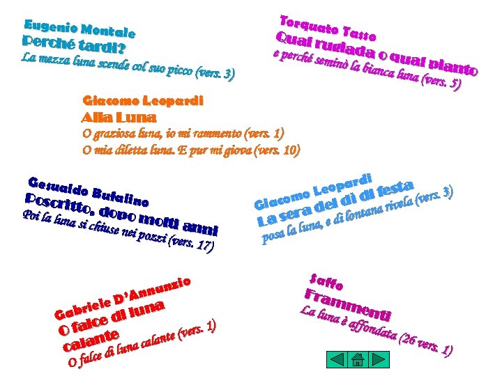 Eugenio Mon tale Perché tard i? La mezza luna s cende col suo pic