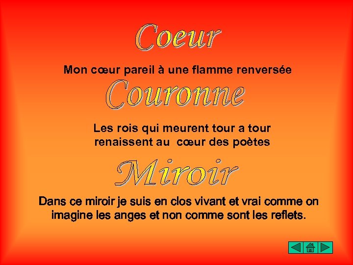 Mon cœur pareil à une flamme renversée Les rois qui meurent tour a tour