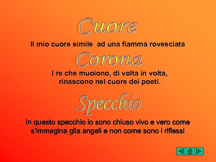 Il mio cuore simile ad una fiamma rovesciata I re che muoiono, di volta