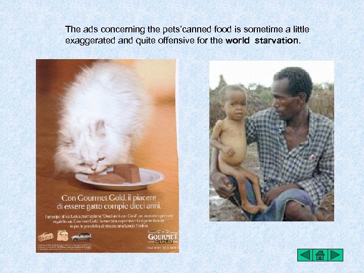 The ads concerning the pets’canned food is sometime a little exaggerated and quite offensive