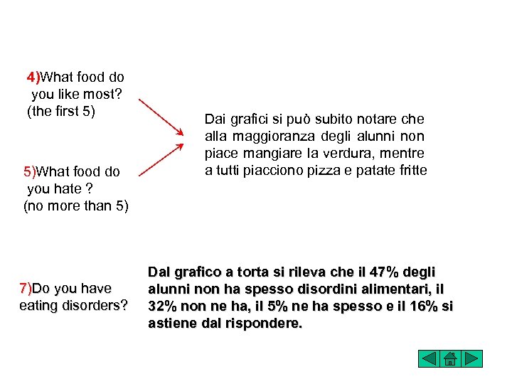 4)What food do you like most? (the first 5) 5)What food do you hate