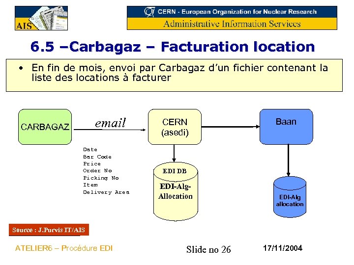 6. 5 –Carbagaz – Facturation location • En fin de mois, envoi par Carbagaz