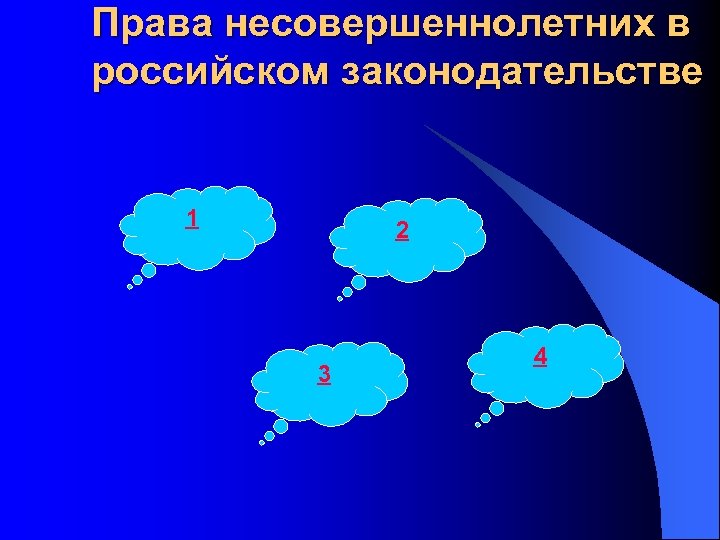 Права несовершеннолетних в российском законодательстве 1 2 3 4 