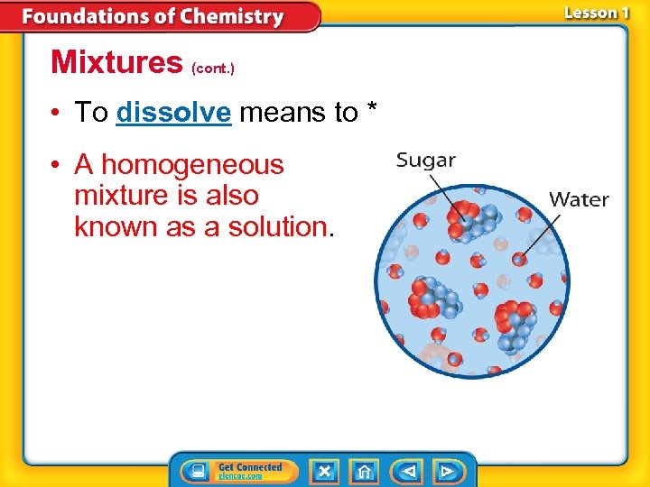 Mixtures (cont. ) • To dissolve means to * • A homogeneous mixture is