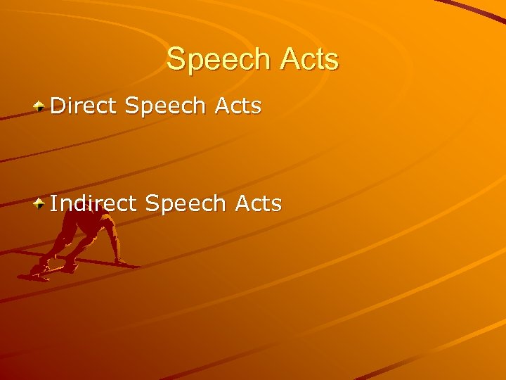 Speech Acts Direct Speech Acts Indirect Speech Acts 