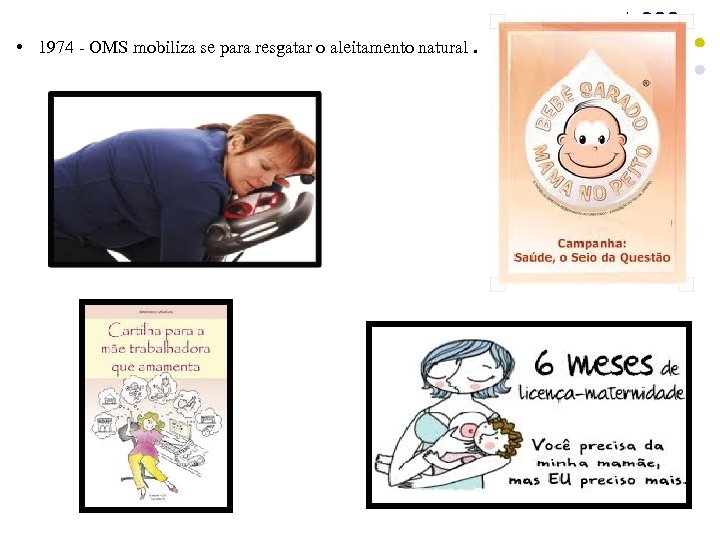  • 1974 - OMS mobiliza se para resgatar o aleitamento natural. 