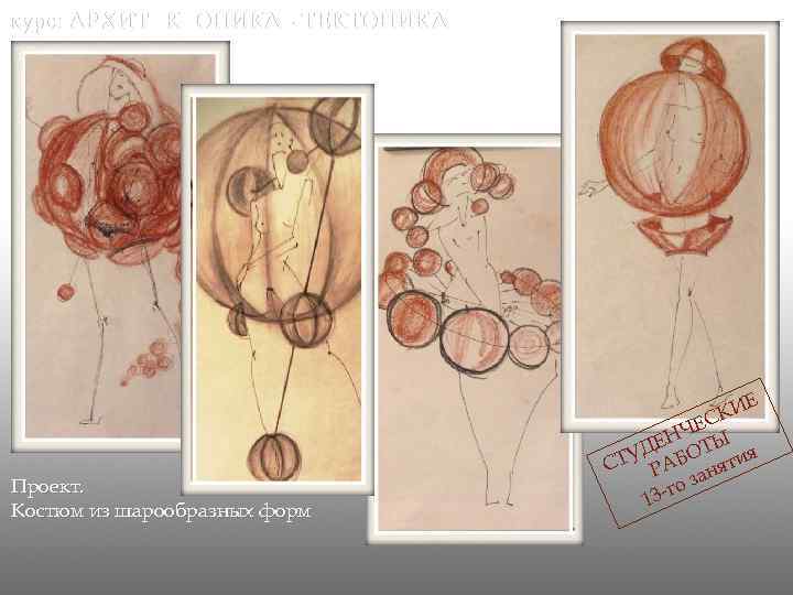 курс: АРХИТЕКТОНИКА - ТЕКТОНИКА архитектоника Проект. Костюм из шарообразных форм Е КИ С ЧЕ