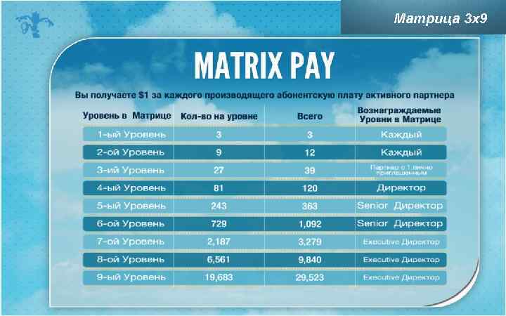 Матрица 3 х9 