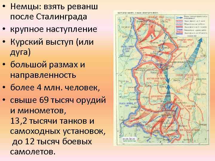  • Немцы: взять реванш после Сталинграда • крупное наступление • Курский выступ (или