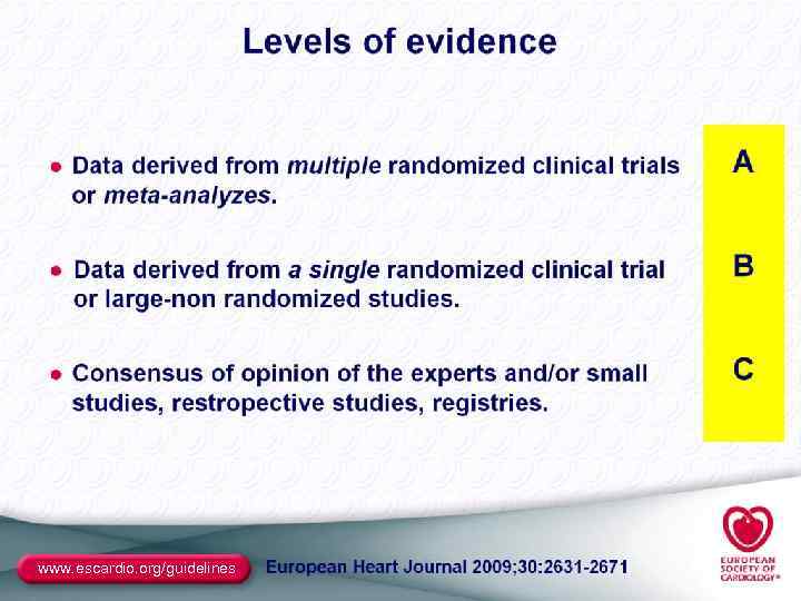 www. escardio. org/guidelines 