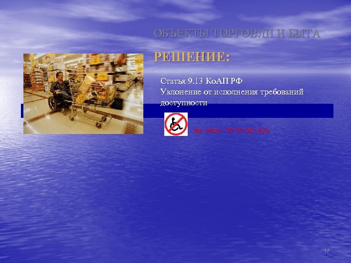 ОБЪЕКТЫ ТОРГОВЛИ И БЫТА РЕШЕНИЕ: Статья 9. 13 Ко. АП РФ Уклонение от исполнения