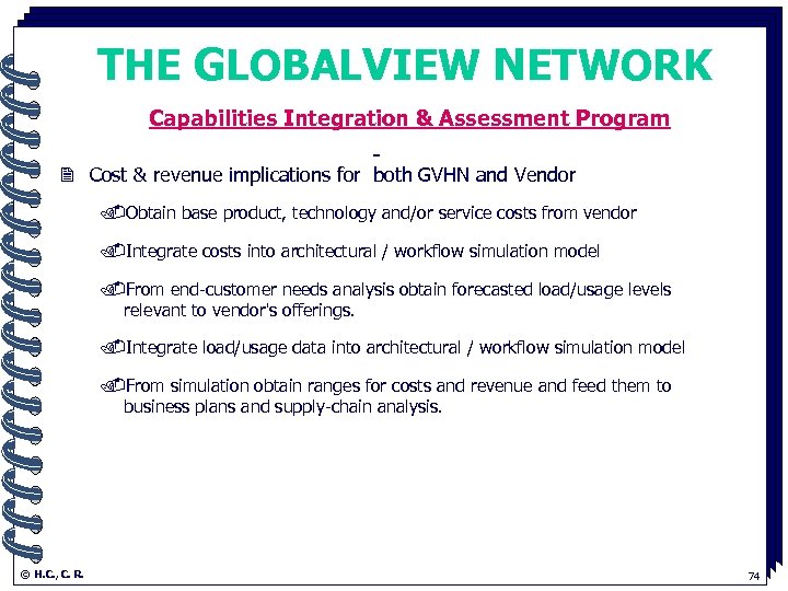 THE GLOBALVIEW NETWORK Capabilities Integration & Assessment Program. 2 Cost & revenue implications for