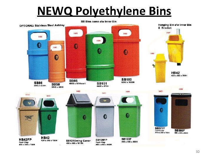 NEWQ Polyethylene Bins 10 