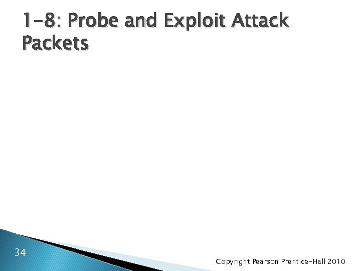1 -8: Probe and Exploit Attack Packets 34 Copyright Pearson Prentice-Hall 2010 