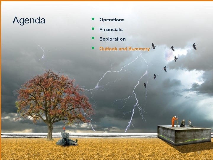 Agenda § § Operations Financials Exploration Outlook and Summary 20 