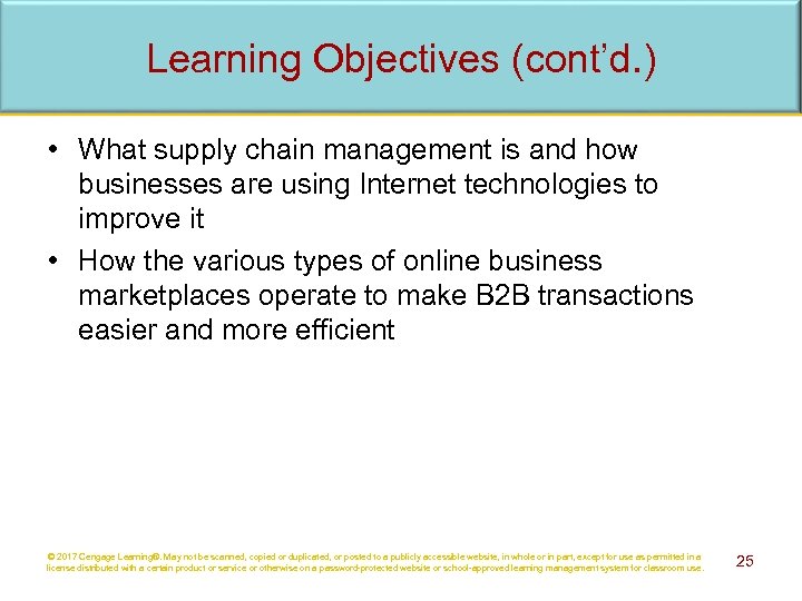 Learning Objectives (cont’d. ) • What supply chain management is and how businesses are