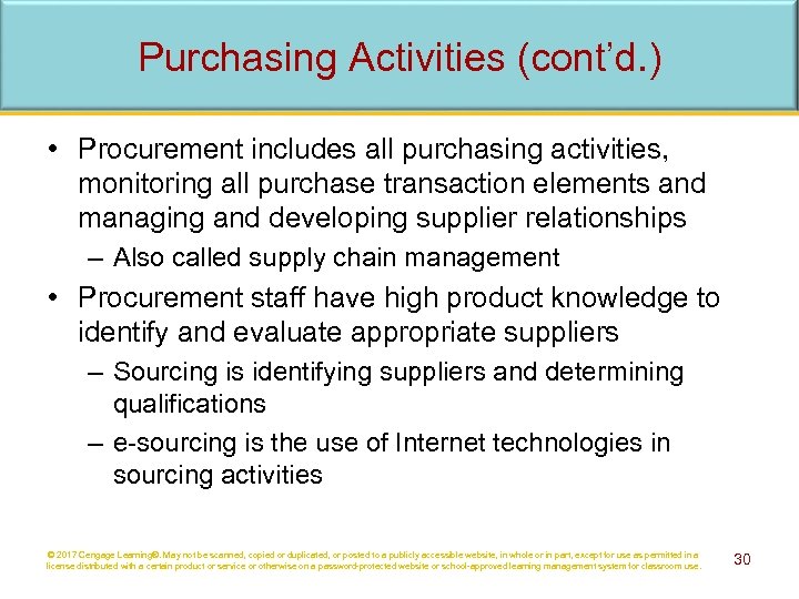 Purchasing Activities (cont’d. ) • Procurement includes all purchasing activities, monitoring all purchase transaction