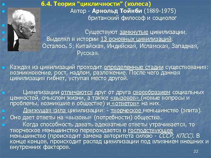 Автор учения. Теория цикличности истории Автор. Теория развития цивилизаций а. Тойнби. Циклическая концепция развития цивилизаций.