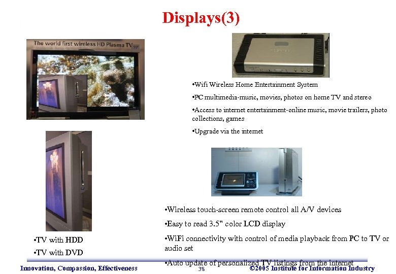 Displays(3) • Wifi Wireless Home Entertainment System • PC multimedia-music, movies, photos on home