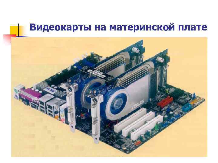 Видеокарты на материнской плате Порты USB Порты для мониторов Слоты PCI (расширение) 