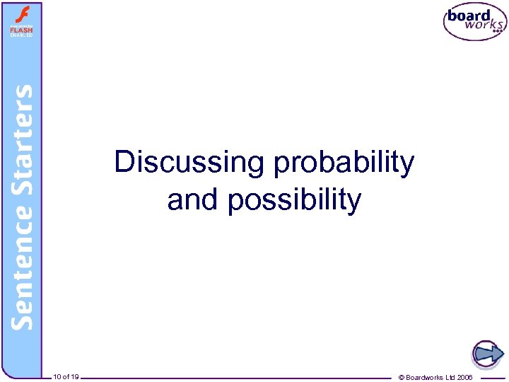 Conditionals – Discussing probability and possibility 10 of 19 © Boardworks Ltd 2006 