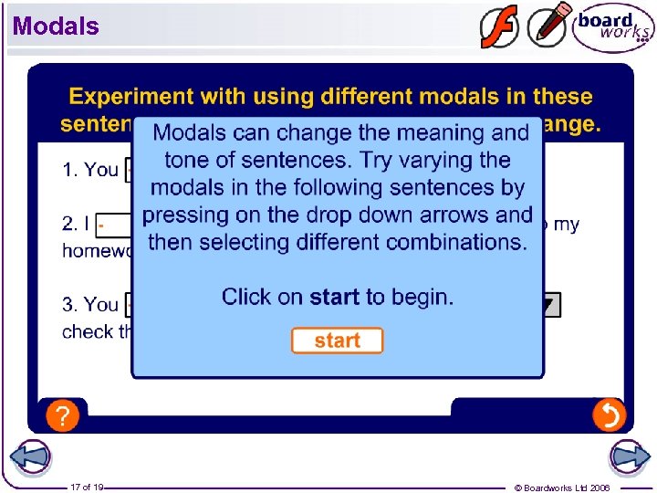 Modals 17 of 19 © Boardworks Ltd 2006 
