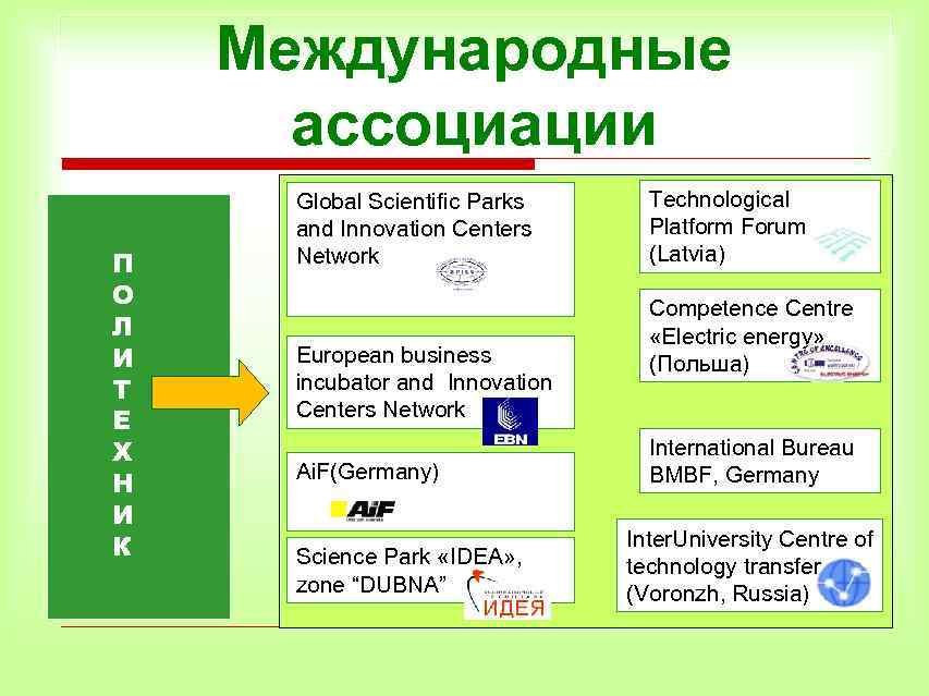 Международные ассоциации П О Л И Т Е Х Н И К Global Scientific