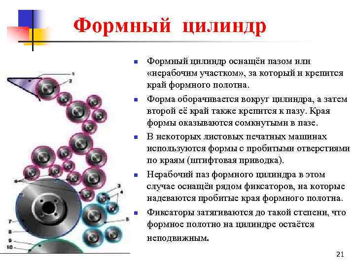 Формный цилиндр n n n Формный цилиндр оснащён пазом или «нерабочим участком» , за