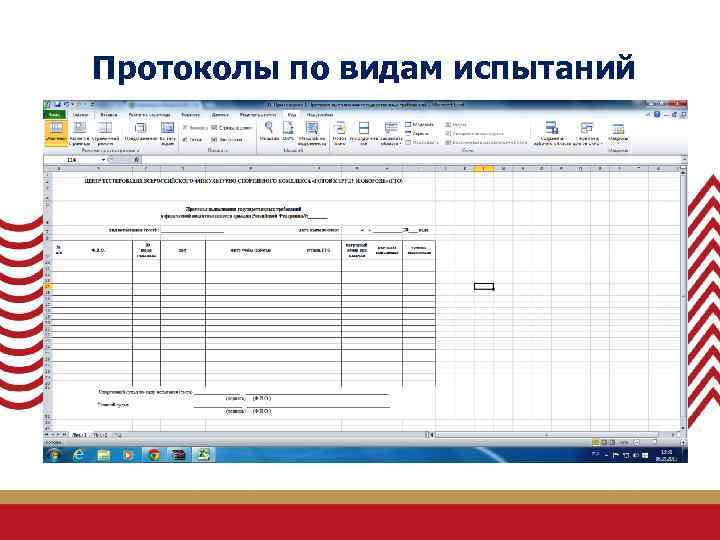  Протоколы по видам испытаний 
