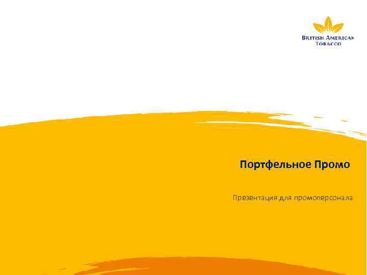 Портфельное Промо Презентация для промоперсонала 