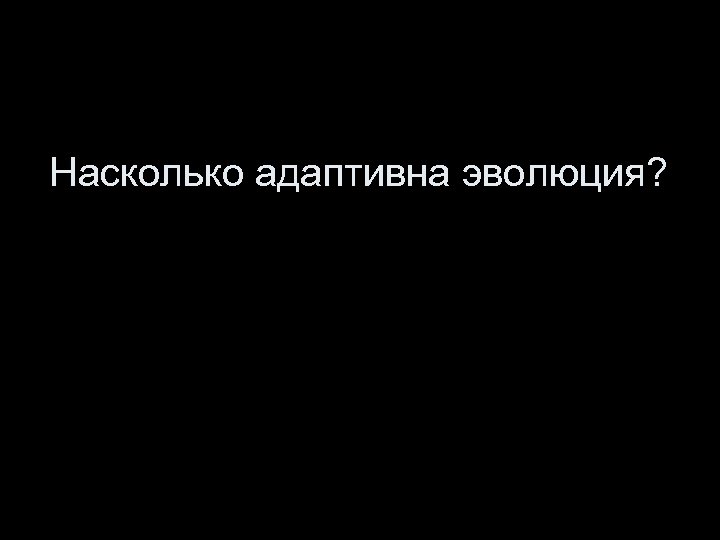 Насколько адаптивна эволюция? 