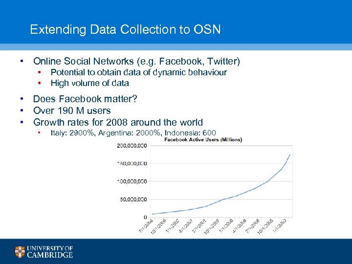 Extending Data Collection to OSN • Online Social Networks (e. g. Facebook, Twitter) •
