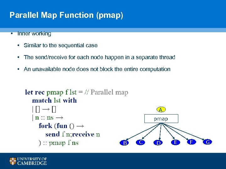 Parallel Map Function (pmap) • Inner working • Similar to the sequential case •