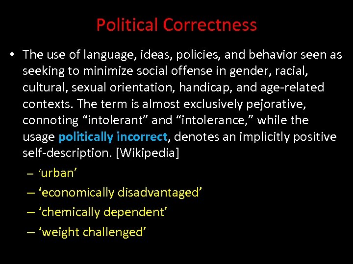 Linguistics 21 Lecture 5 LANGUAGE POWER AND POLITICAL