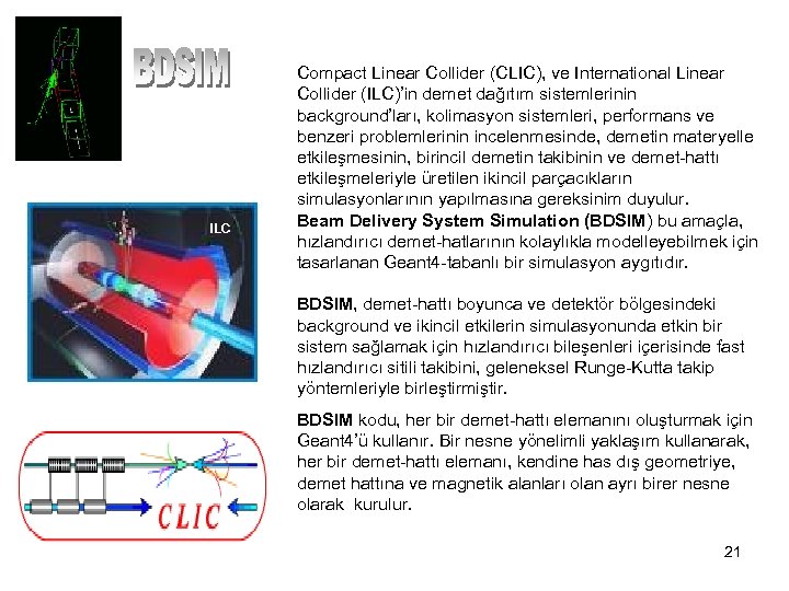 ILC Compact Linear Collider (CLIC), ve International Linear Collider (ILC)’in demet dağıtım sistemlerinin background’ları,