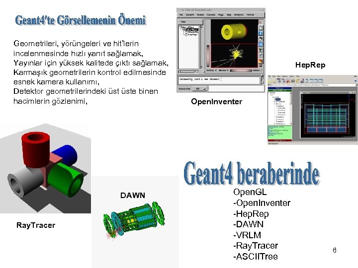 Geometrileri, yörüngeleri ve hit’lerin incelenmesinde hızlı yanıt sağlamak, Yayınlar için yüksek kalitede çıktı sağlamak,