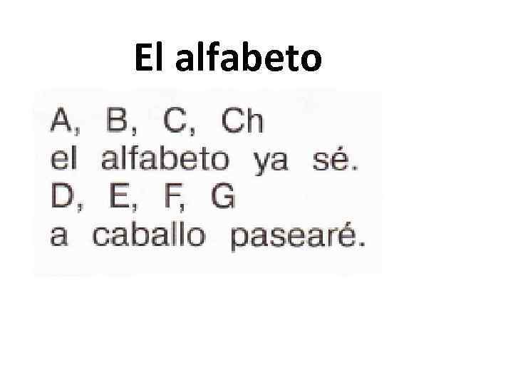 El alfabeto 