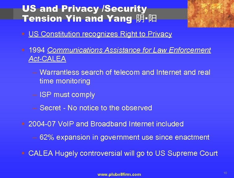 US and Privacy /Security Tension Yin and Yang 阴·阳 § US Constitution recognizes Right