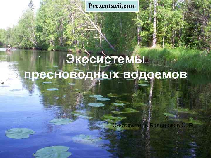 Prezentacii. com Экосистемы пресноводных водоемов Составитель Большаков С. В. 