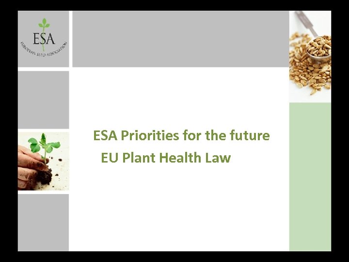 ESA Priorities for the future EU Plant Health Law 