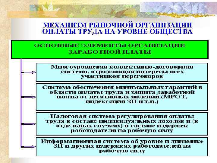 Уровни общества. Механизм организации оплаты труда. Механизм организации заработной платы на предприятии. Механизм рыночной организации заработной платы. Основные составляющие рыночного механизма организации оплаты труда.