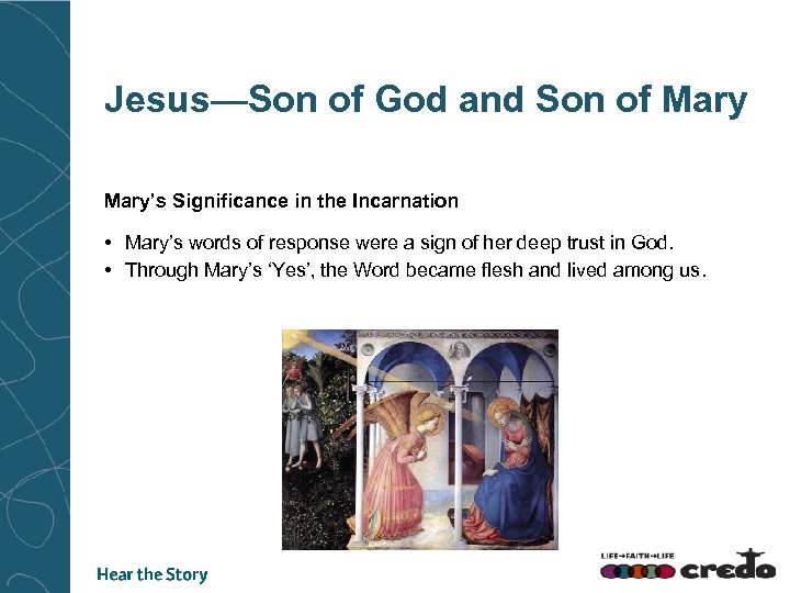 Jesus—Son of God and Son of Mary’s Significance in the Incarnation • Mary’s words