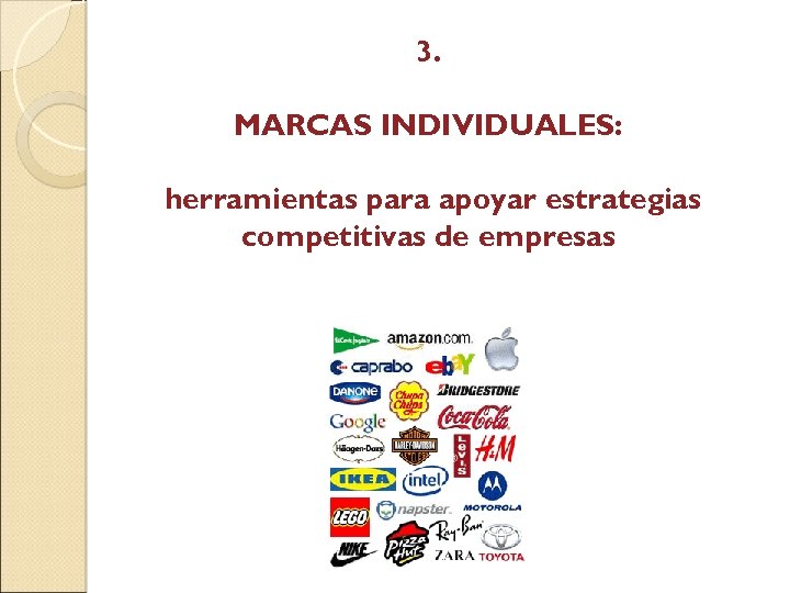 3. MARCAS INDIVIDUALES: herramientas para apoyar estrategias competitivas de empresas 