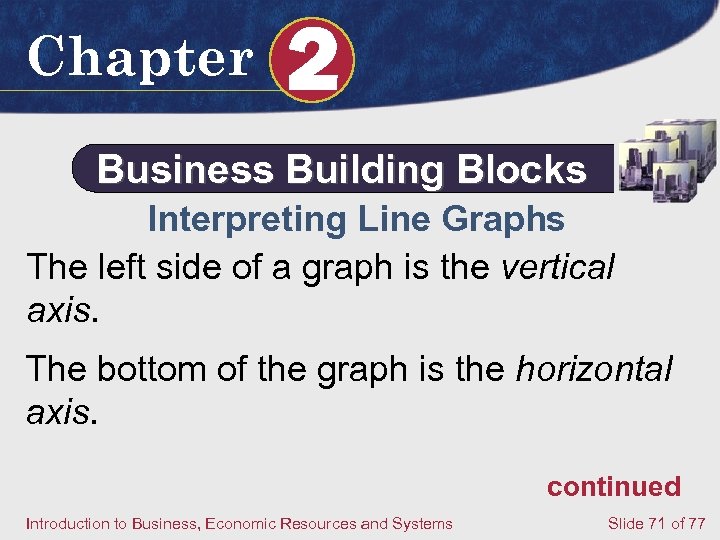 Chapter 2 Business Building Blocks Interpreting Line Graphs The left side of a graph