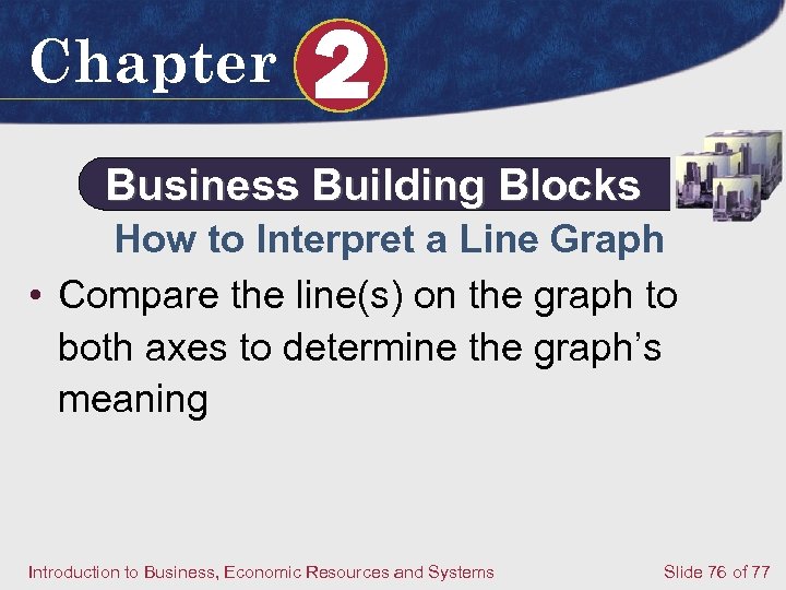 Chapter 2 Business Building Blocks How to Interpret a Line Graph • Compare the