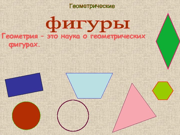 Геометрия – это наука о геометрических фигурах. 