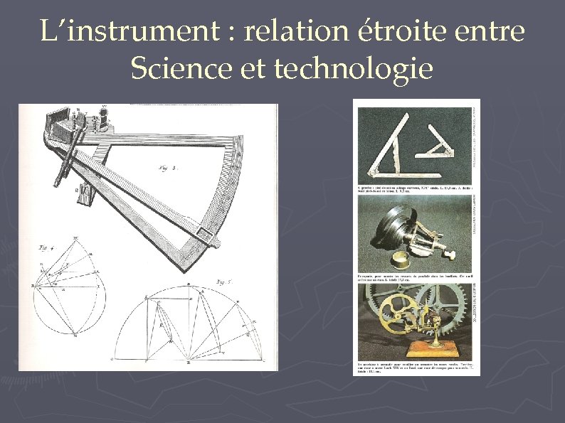 L’instrument : relation étroite entre Science et technologie 